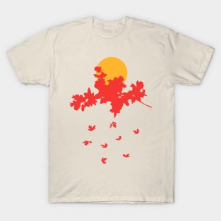 Minimalst Abstract Nature Art #16 Falling Leaves T-Shirt